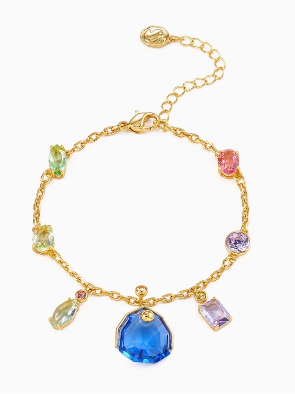 Swarovski Gema Charm Bracelet with bright colored crystals gold BNIB Swan Logo